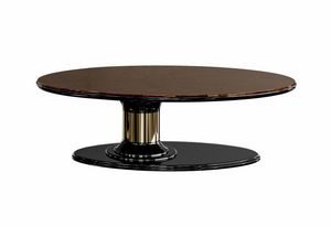 Dilan Glam Art. D17/A - D17/B, Coffee table with oval top in lacquered walnut