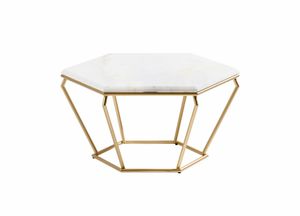 Elwood coffee table, Coffee table with hexagonal top in marble
