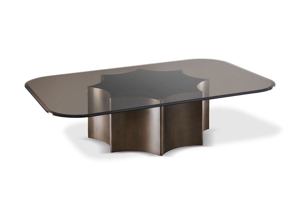 Floria coffee table, Coffee table with smoked glass top