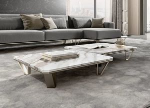 Futura coffee table, Coffee table with square marble top