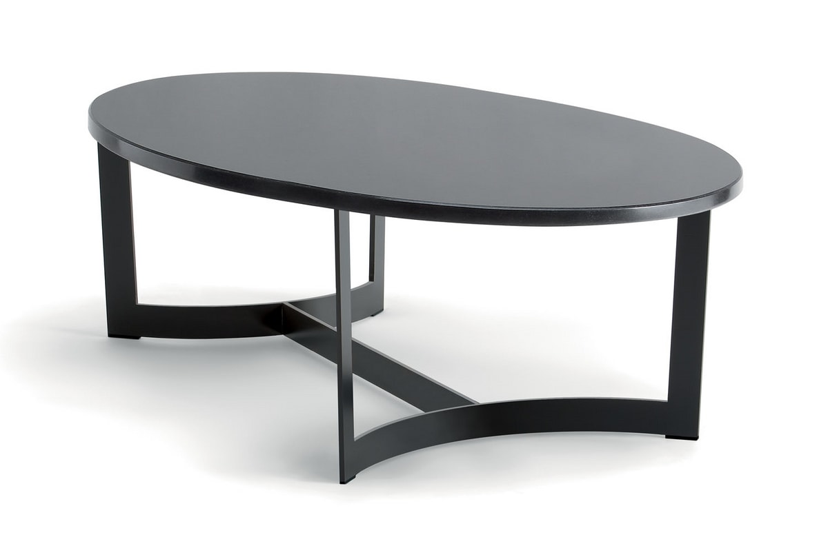 HUGO COFFEE TABLE 088 CO H30 - 088 NO H30, Oval coffee table, with customizable top