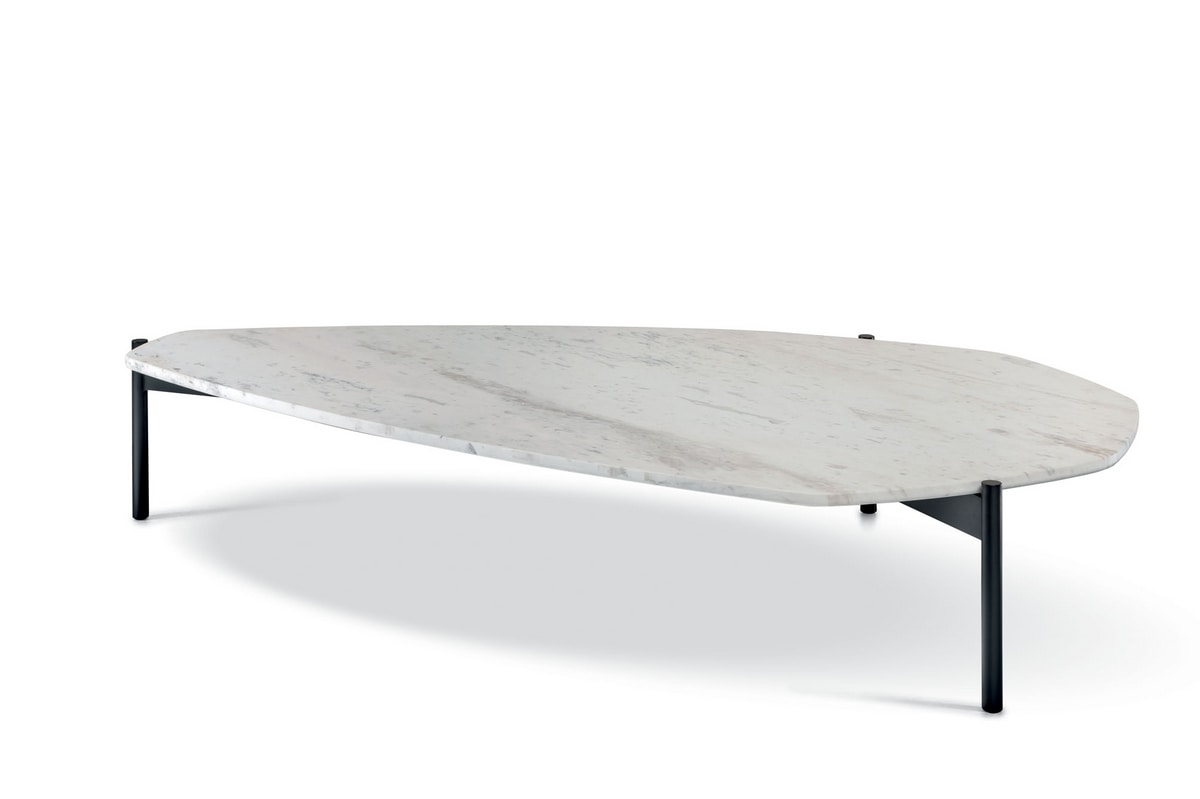 Johnson shaped coffee table, Coffee table with shaped marble top