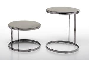 Joint, Round coffe table with leather top