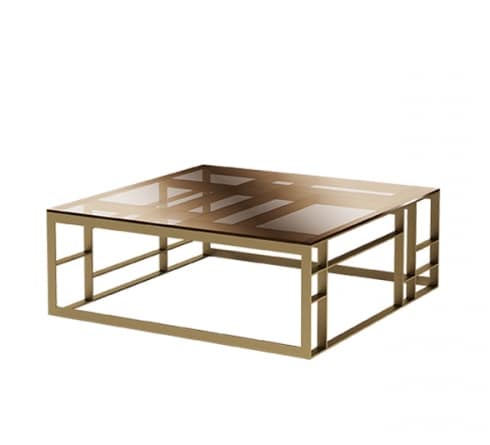 Coffee Table With Wide Square Glass Top, Small Square Glass Top Coffee Table