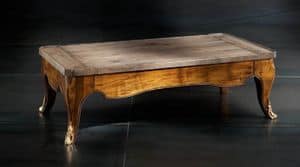 Museum Art. 82.332, Coffee table in walnut with oak top, for center hall