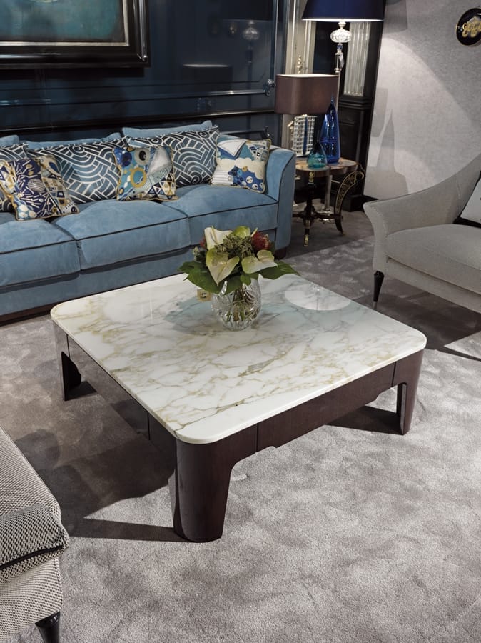 PALAIS-ROYAL Small table, Luxury coffee table with marble top