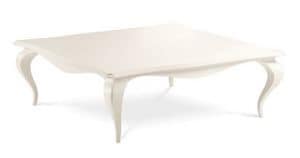 Raffaello coffee table, Coffee table in aluminum and wood, hand-decorated