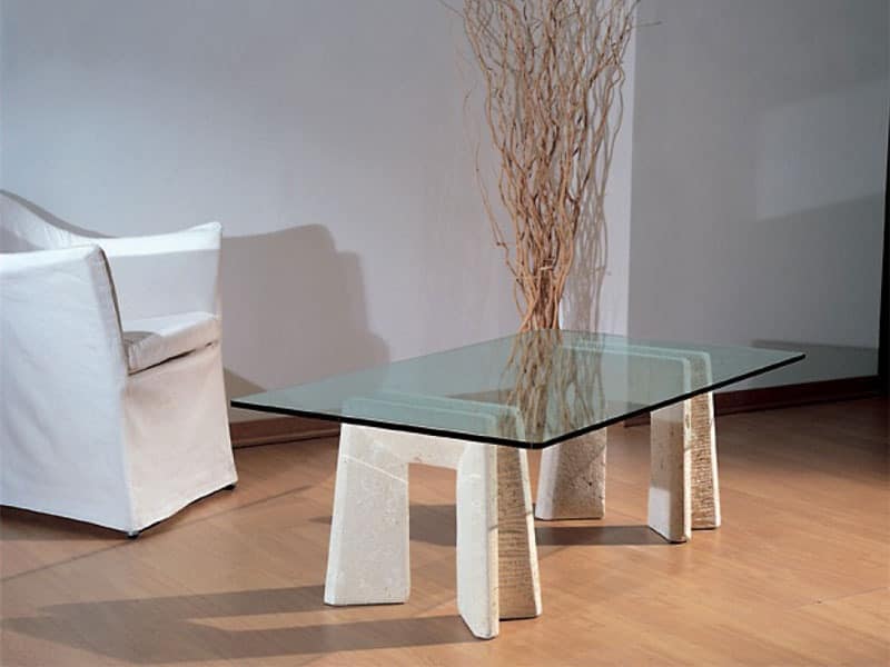 Riflesso, Table with base in stone for home and office
