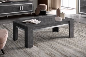 Silver coffee table, Coffee table, in glossy marble effect finish