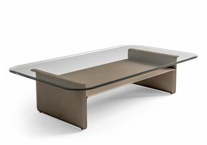 Starlight Art. ST745, Coffee table in leather and glass