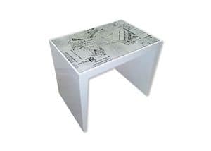 Time, Laminate table with print newspapers glass top