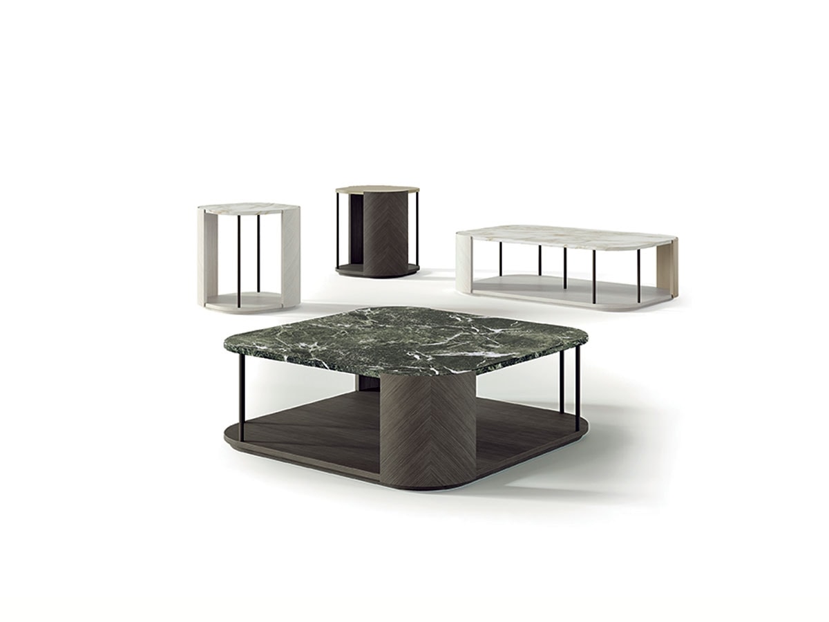 TL77 Gae coffee table, Square coffee table with marble top