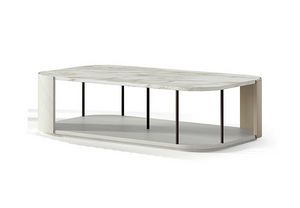 TL78 Gae coffee table, Coffee table with leather elements
