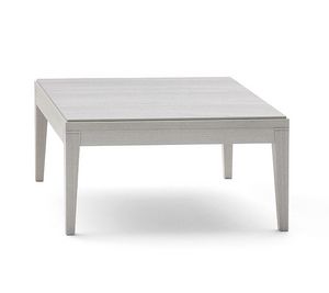 Toffee 808, Square coffee table in solid beech, beech veneer top, for waiting rooms