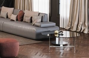 Uround coffee table, Round coffee table with metal base