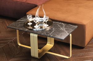 Uyou coffee table, Coffee table with Marquinia marble top