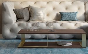 Vesta, Coffee table in wood and metal, with minimal design