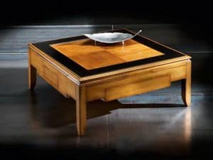 Victoria Art. 80.333, Square coffee table with 6 pull-out shelves and 4 drawers