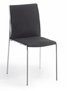 Breda, Stackable chair, with tubular structure, for conference