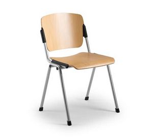 Cortina 6600LE, Chair with seat and backrest in beech plywood