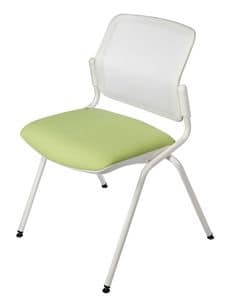 NESTING DELFINET 073, Metal chair, padded seat, for meeting rooms