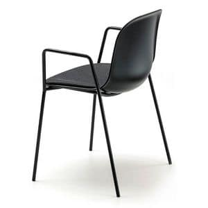 Máni AR-4L, Padded stackable chair, with 4 steel legs
