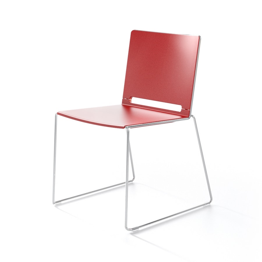 Multi, Metal and plastic chair, stackable, for Congress