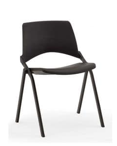 Oplà, Comfortable chair, stackable, for conference room