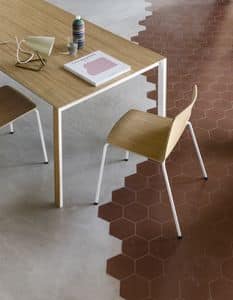 Rama Four Legs wood, Design chair in steel and plywood, sturdy and durable