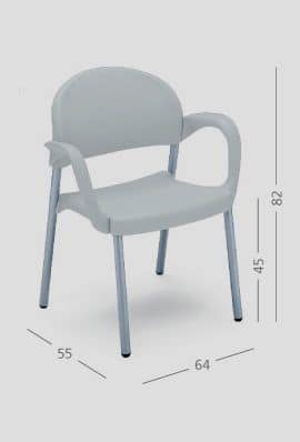 SI 32, Easy chair with armrests, for restaurants and meeting halls