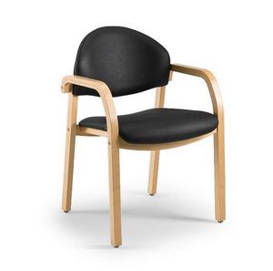 Soleil 68171, Padded chair in wood for waiting rooms, fireproof