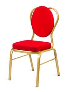 Valentina, Upholstered chair with oval back, for conference rooms
