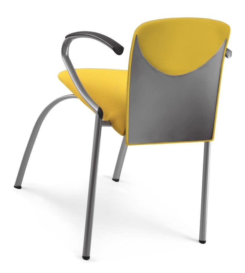 VULCAN 1288 Z, Padded stackable chair with armrests, in various colors