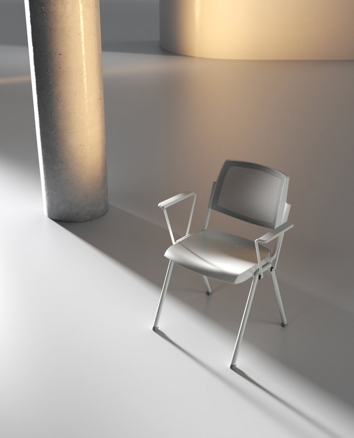 Wampa Mesh, Conference chair, upholstered, with net backrest