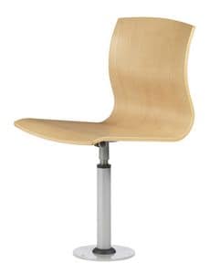 WEBWOOD 360 F, Chair in metal and plywood, fixed to the floor