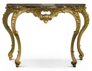 2583, Classic console table, carved, with stone top