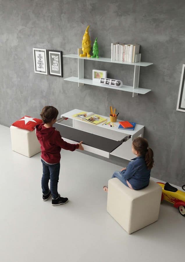 a106 daisy desk, Modern desk for children's bedrooms, with extension mechanism