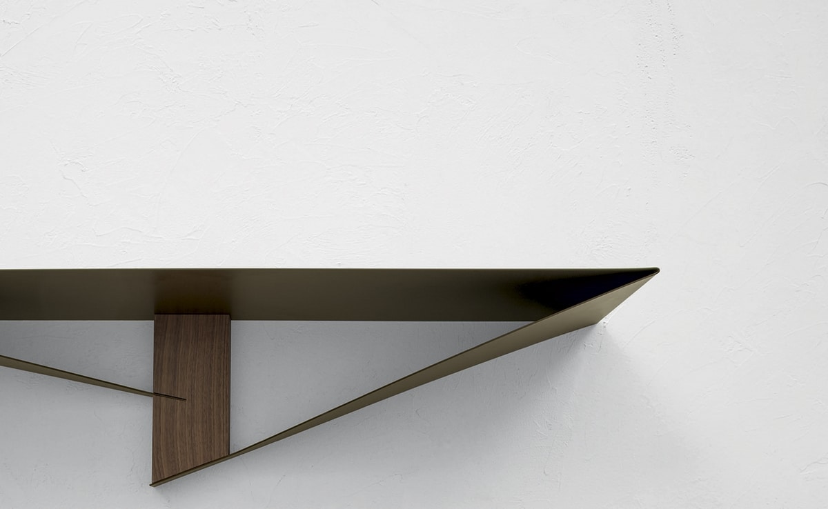 ALBATROS 
CONSOLE, Metal console with central element 
in wood finish