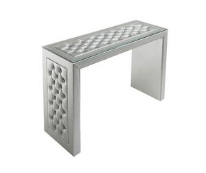 Ambra, Console with capitonn� padding, glass top