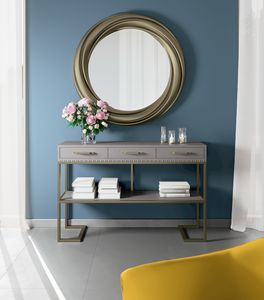 Art. 9239, Console in wood and metal with 3 drawers