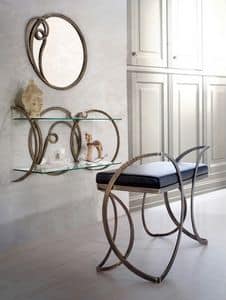 Azzurra Consolle, Classic console with satin glass shelves