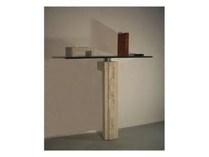 Etnica console, Furniture for entrance with pillar stone