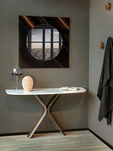 STILL CONSOLE, Console with curved wooden base
