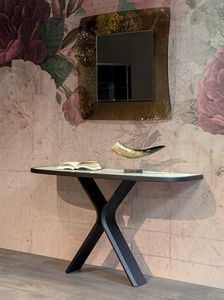 STILL LITE CONSOLE, Modern console with wooden base