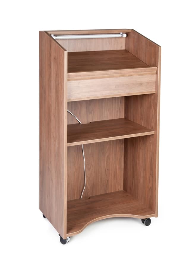 RD, Mobile lecterns in laminate with wheels with brakes, with lights