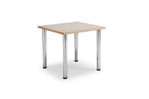 Arno 3 1622, Square table with legs made of chromed steel