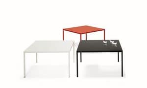 Ernesto Ice Outdoor, Square table, in lacquered aluminum, top available in various materials