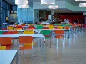 Ernesto Ice Restaurant, Square tables, customizable to the millimeter, suitable for canteens and meeting areas