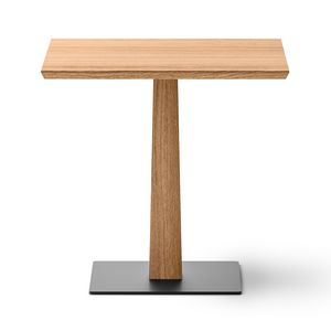 Pyramid, Table with pyramidal wooden column, with a slender shape