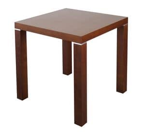 TA09, Square table in wood with metal inserts